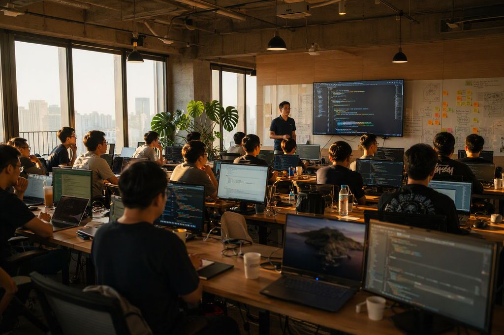 泰羽阳科技培训现场 — 学员在企业级实战环境中进行项目开发